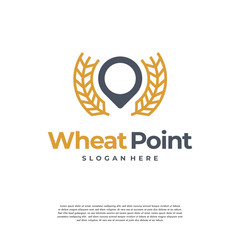 Wheat Grain Point logo designs concept vector, Logo symbol icon