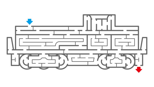 機関車の迷路（塗り絵）