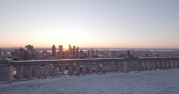 Mont royal Montreal Chalet sunrise