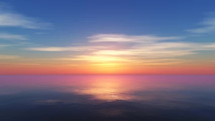 Foto op Plexiglas Beautify sunset over sea, sun ray © aleksandar nakovski