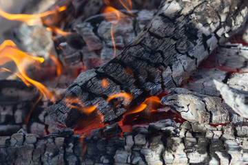background from a wood fire coals