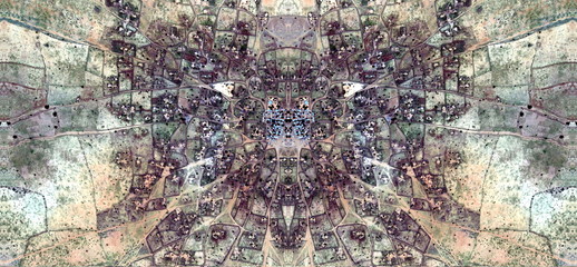 abstract symmetrical photograph of the deserts of Africa from the air, aerial view, abstract...