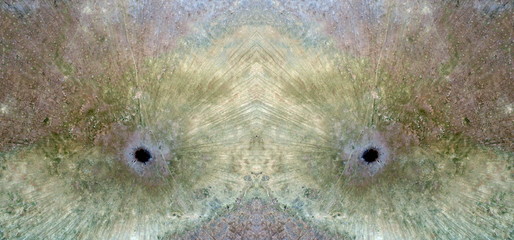 abstract symmetrical photograph of the deserts of Africa from the air, aerial view, abstract...