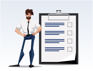 Businessman working character design set. Vector design.