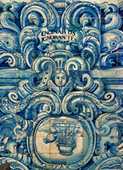 Panneau d'azulejos dans l'église de la Miséricorde de Viana do Castelo, Miho, Portugal