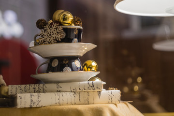 Christmas toys in a shop window