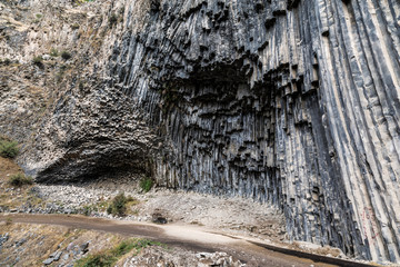 Basalt gorge of Garni in Armenia in the Kotayk region, near the village of Garni