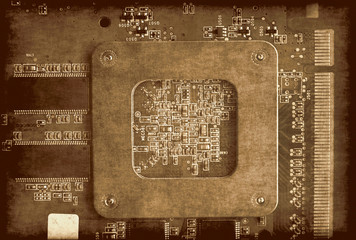 Electronic circuit board grunge background
