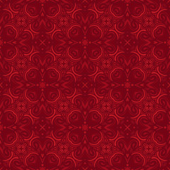 Vector red abstract Doodle Seamless Pattern Background.