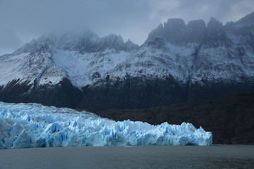 Blue ice from Glacier Grey at Patagonia Chile