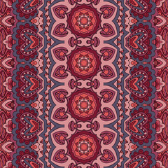 Trendy ethnic tribal festive geometric seamless pattern for fabric.
