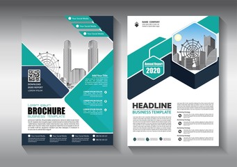 Business abstract vector template. Brochure design, cover modern layout, annual report, poster, flyer in A4 with colorful triangles, geometric shapes for tech, science, market with light background