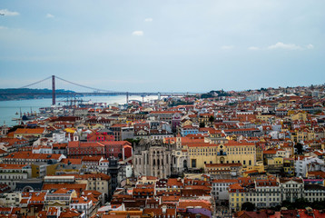 Fototapeta na wymiar Beautiful landscape of the old part of Lisbon