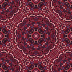 Floral mandala vector seamless pattern background. Otnamental design for textile and fill surface design