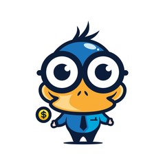 business duck mascot vector design