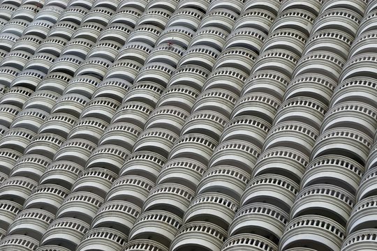 Rows and columns of stacked architecture details abstract background pattern