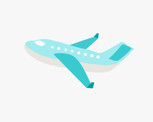doodle flat vector illustration of airplane