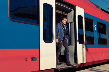 Arriving at train station.