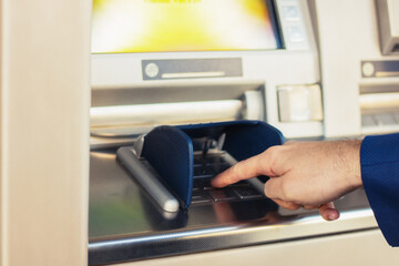 Typing pin at ATM.