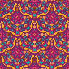 Fototapeta na wymiar Tiled ethnic geometric boho pattern for fabric.