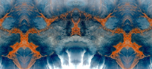 the fire dance,  abstract symmetrical photograph of the deserts of Africa from the air, aerial...