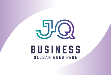 Green purple gradient initial letter JQ logo vector template