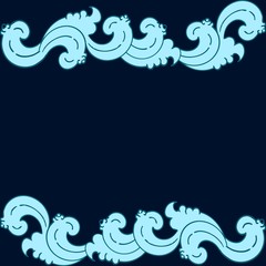 Thai water wave pattern, wind wave, dark blue background For a decorative background And the Water Festival of Thai Songkran and Loi Krathong