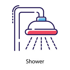 Shower Flat Vector 