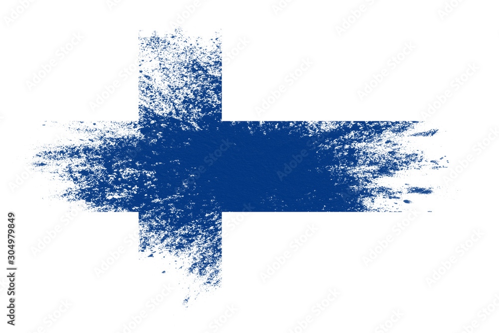 Poster flag of finland with texture. template for design