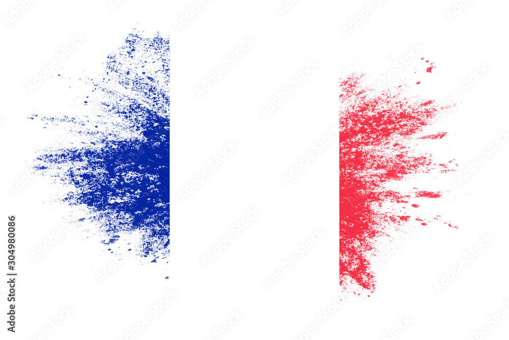 Poster flag of france with texture. template for design