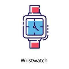 Wristwatch Flat  Vector 