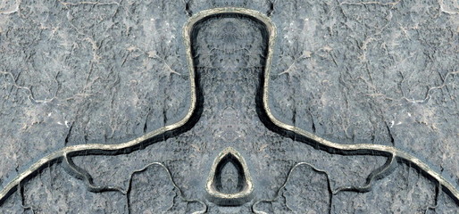 abstract symmetrical photograph of the deserts of Africa from the air, aerial view, abstract...