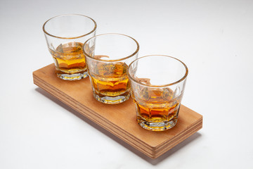 three shots of whiskey