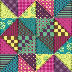 patchwork background with different patterns