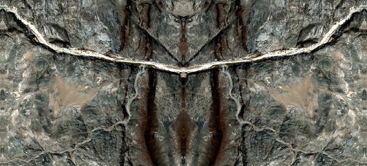 abstract symmetrical photograph of the deserts of Africa from the air, aerial view, abstract...