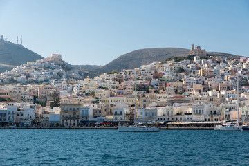Fototapeta na wymiar Syros island port, Cyclades, Greece