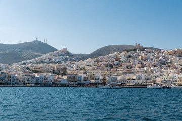 Fototapeta na wymiar Syros island port, Cyclades, Greece