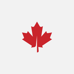 Maple leaf logo template vector icon illustration, Maple leaf vector illustration, Canadian vector symbol, Red maple leaf, Canada symbol, Red Canadian Maple Leaf - obrazy, fototapety, plakaty