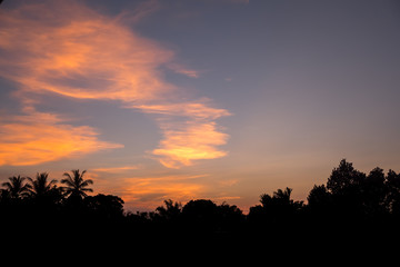 Fototapeta na wymiar Sky and clouds at sunset