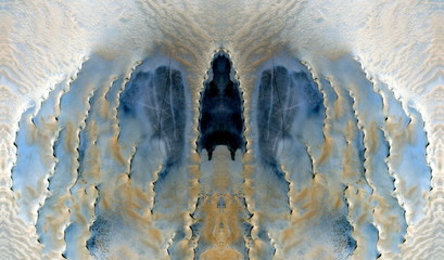 abstract symmetrical photograph of the deserts of Africa from the air, aerial view, abstract...