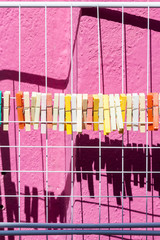 Colorfull wash clip - Burano, Italy