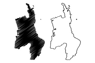 Waikato Region (Regions of New Zealand, North Island) map vector illustration, scribble sketch Waikato map....