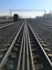 Obraz premium The upper structure of the railway dockless track