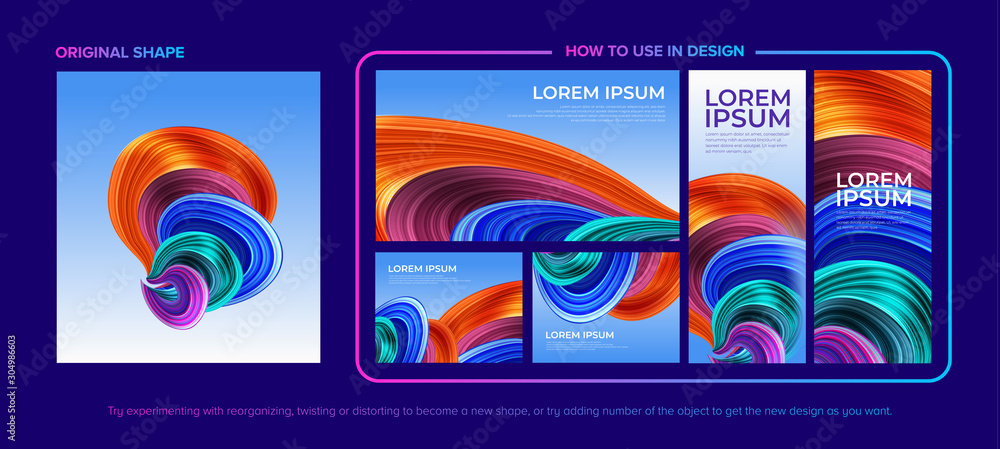 Poster abstract shape with design pack