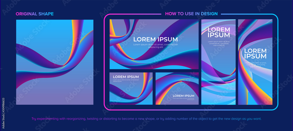 Poster abstract shape with design pack
