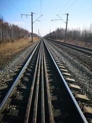 Obraz premium The upper structure of the railway dockless track