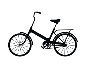 Fototapeta na wymiar Cartoon flat style retro bike icon shape silhouette. Vintage Bicycle logo symbol sign. Vector illustration image. Isolated on white background. Healthy eco transportation.