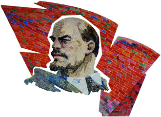 Picture Vladimir Lenin on white background.  - obrazy, fototapety, plakaty