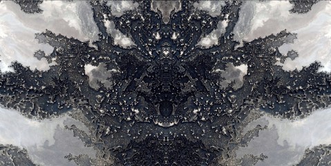 abstract symmetrical photograph of the deserts of Africa from the air, aerial view, abstract...