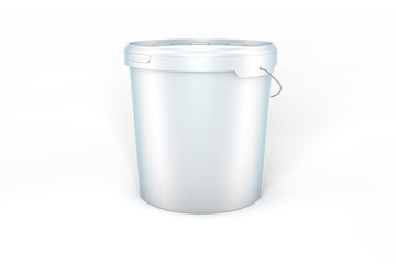 empty bucket jar isolated on white background